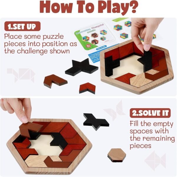 Hexagon Tangram Puzzle Set - Image 3